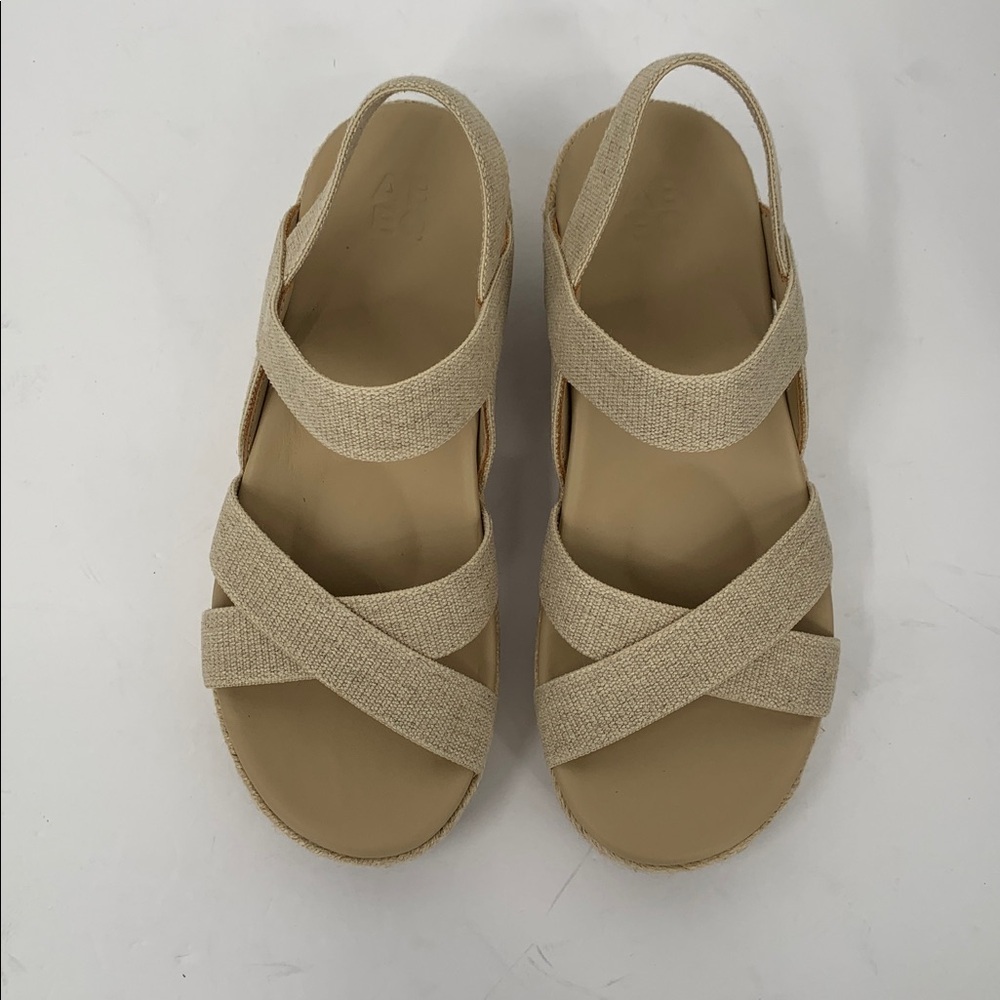 ABEO Riviera Stretch platform wedge espadrille sandal shoe linen strappy new 5 - Picture 6 of 8